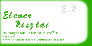 elemer miszlai business card